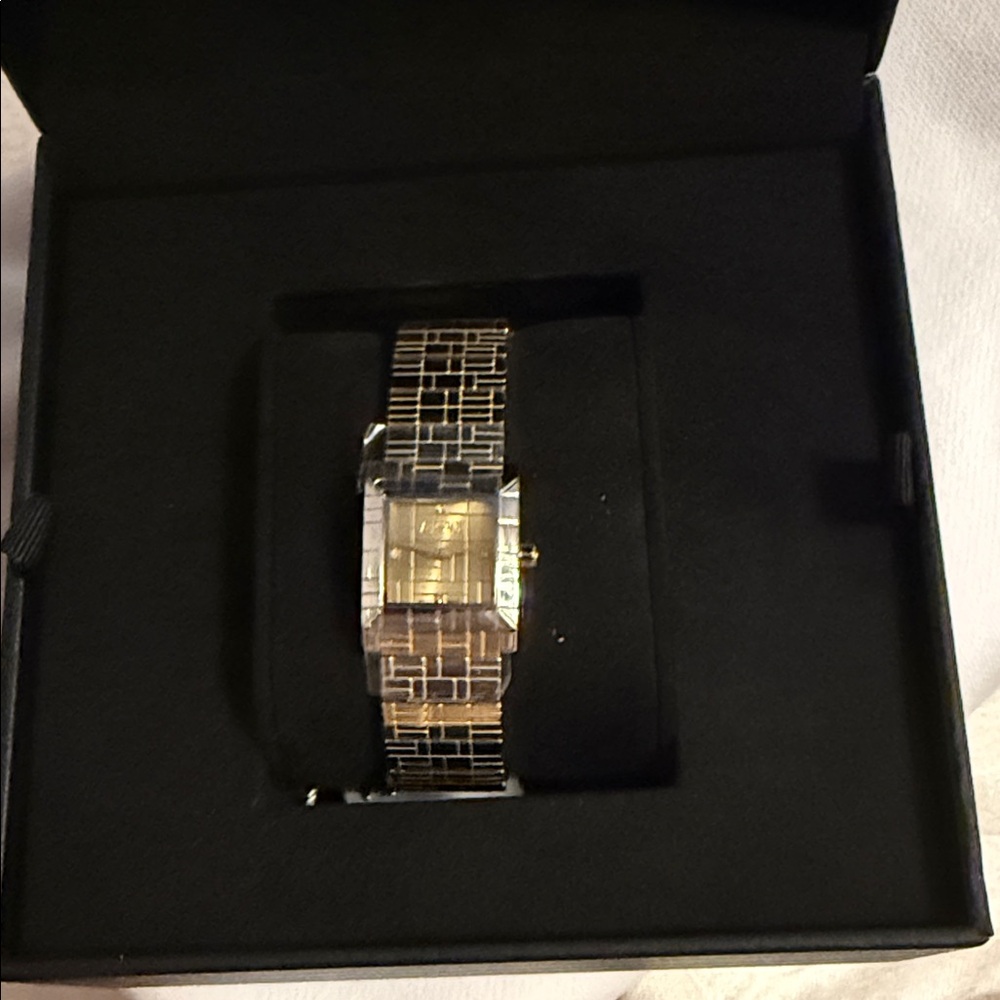 Versace Gold and Silver Geometric Watch